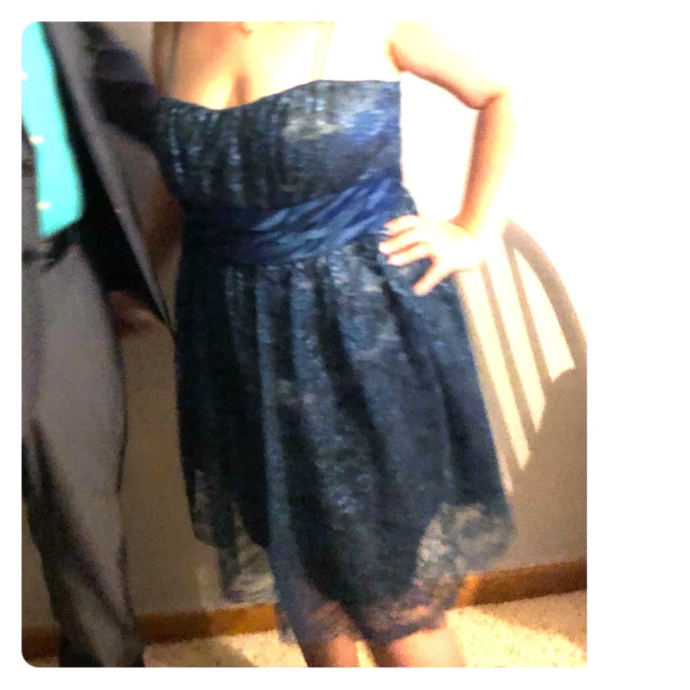 Deep peacock teal lace formal cocktail sz 15